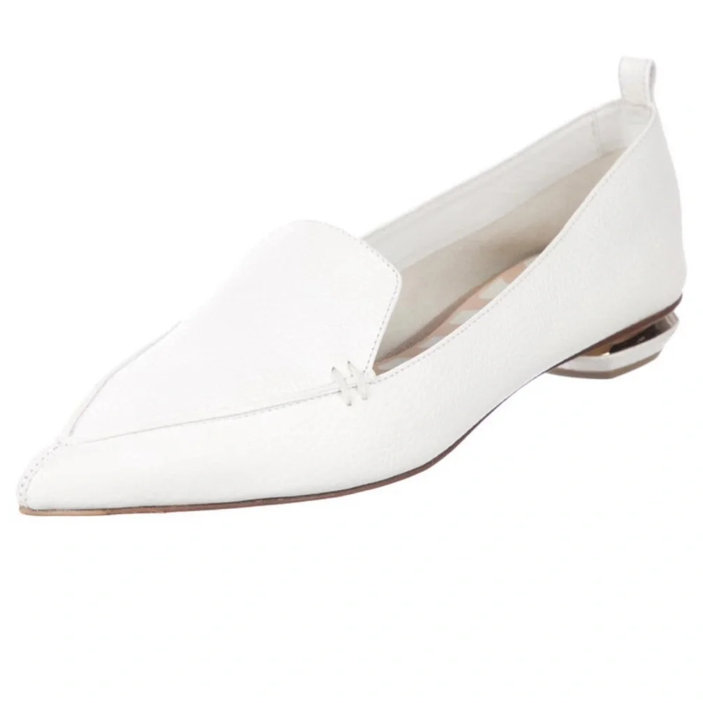 PRISTINE CONDITION BNIB Nicholas Kirkwood Beya White Loafers Leather Flats 41 11 - Picture 3 of 6